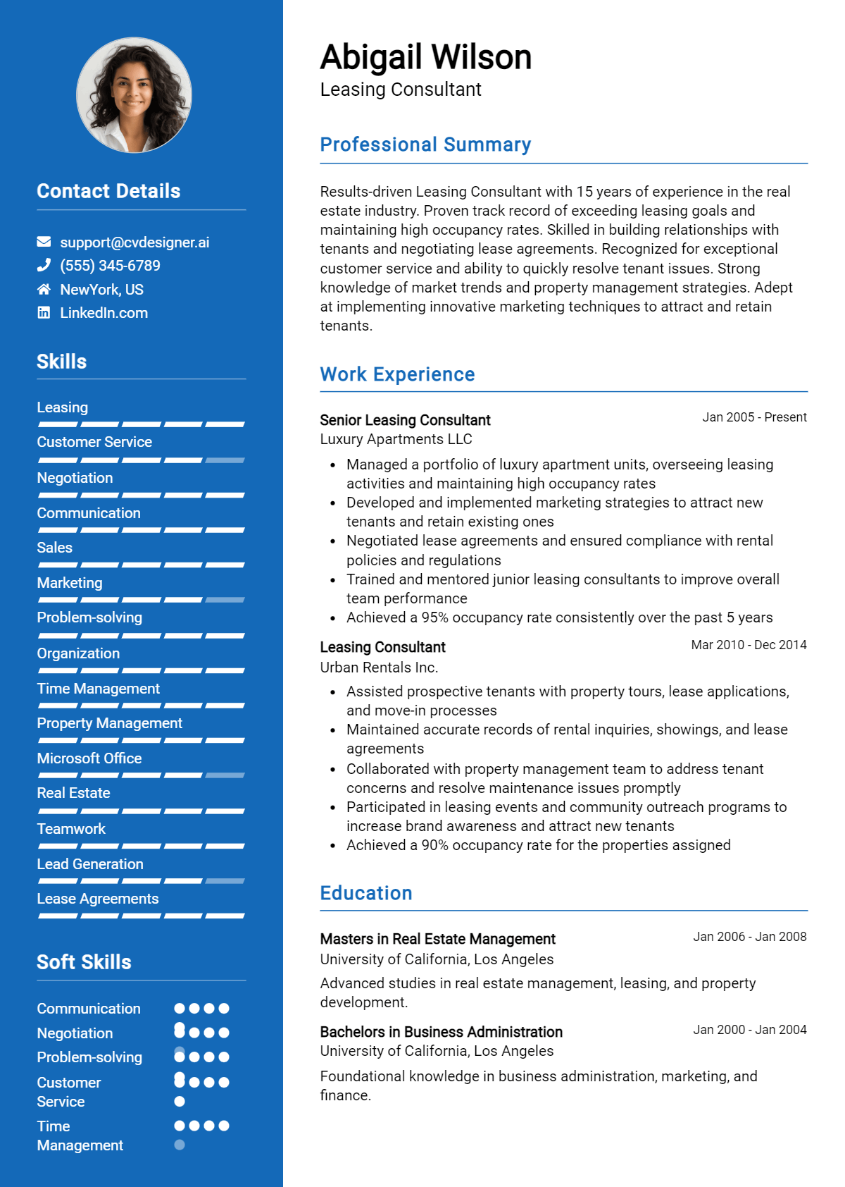 Leasing Consultant Resume Example for 2026: Best Writing Guide Preview