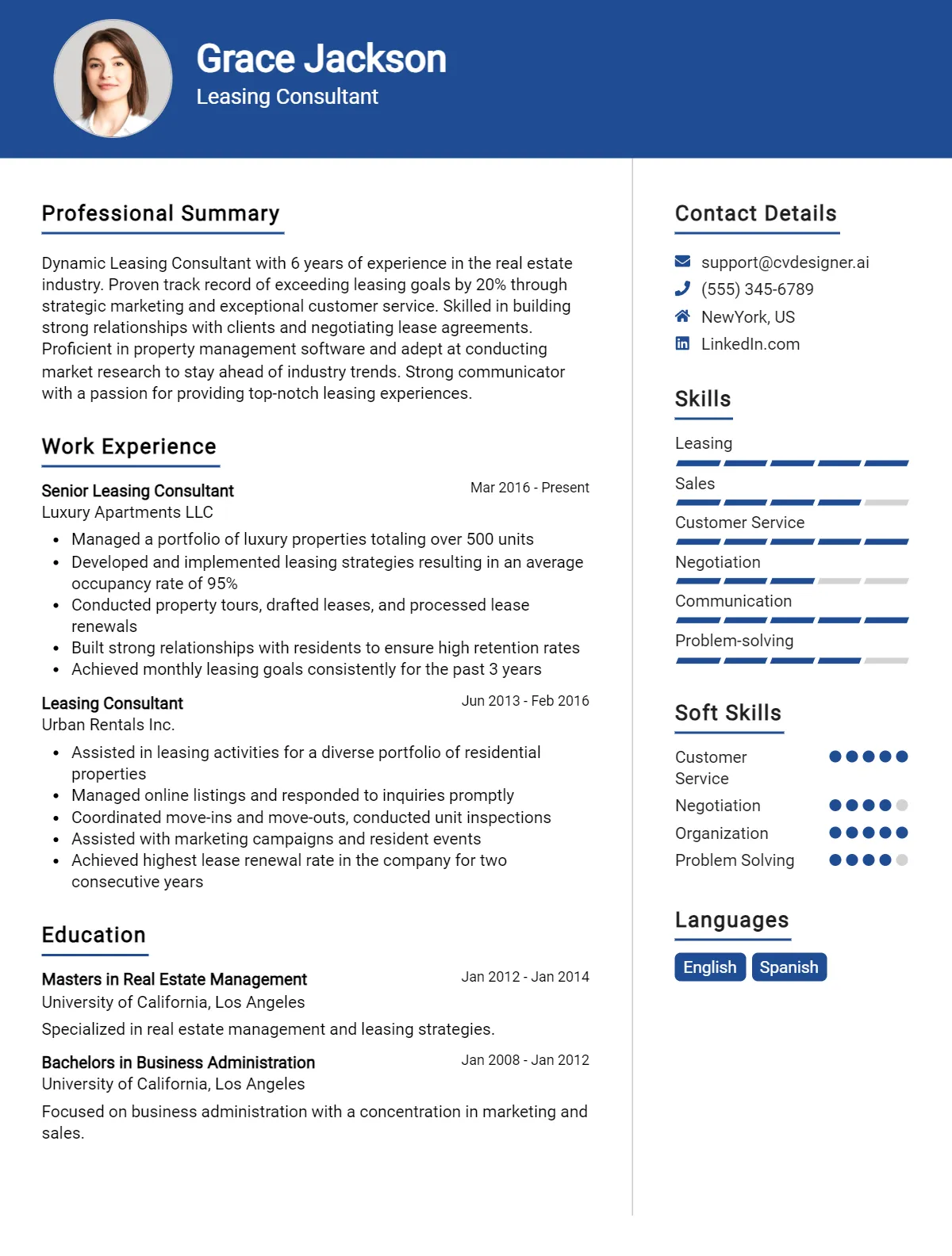Leasing Consultant CV Example For 2026: How to Craft a Winning CV Preview