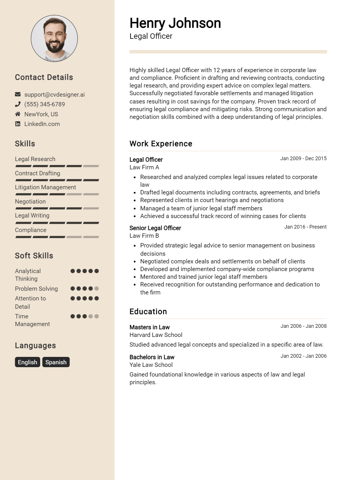 Legal Officer Resume Example for 2026: Samples & Best Practices Preview