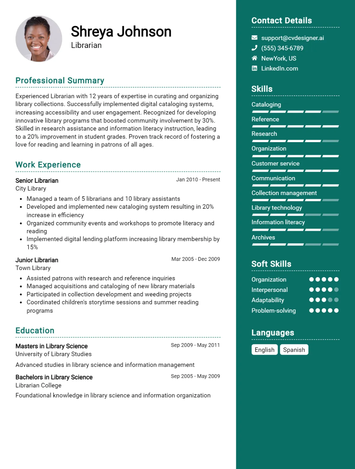 Librarian CV Example For 2026: Strategies & Templates Preview