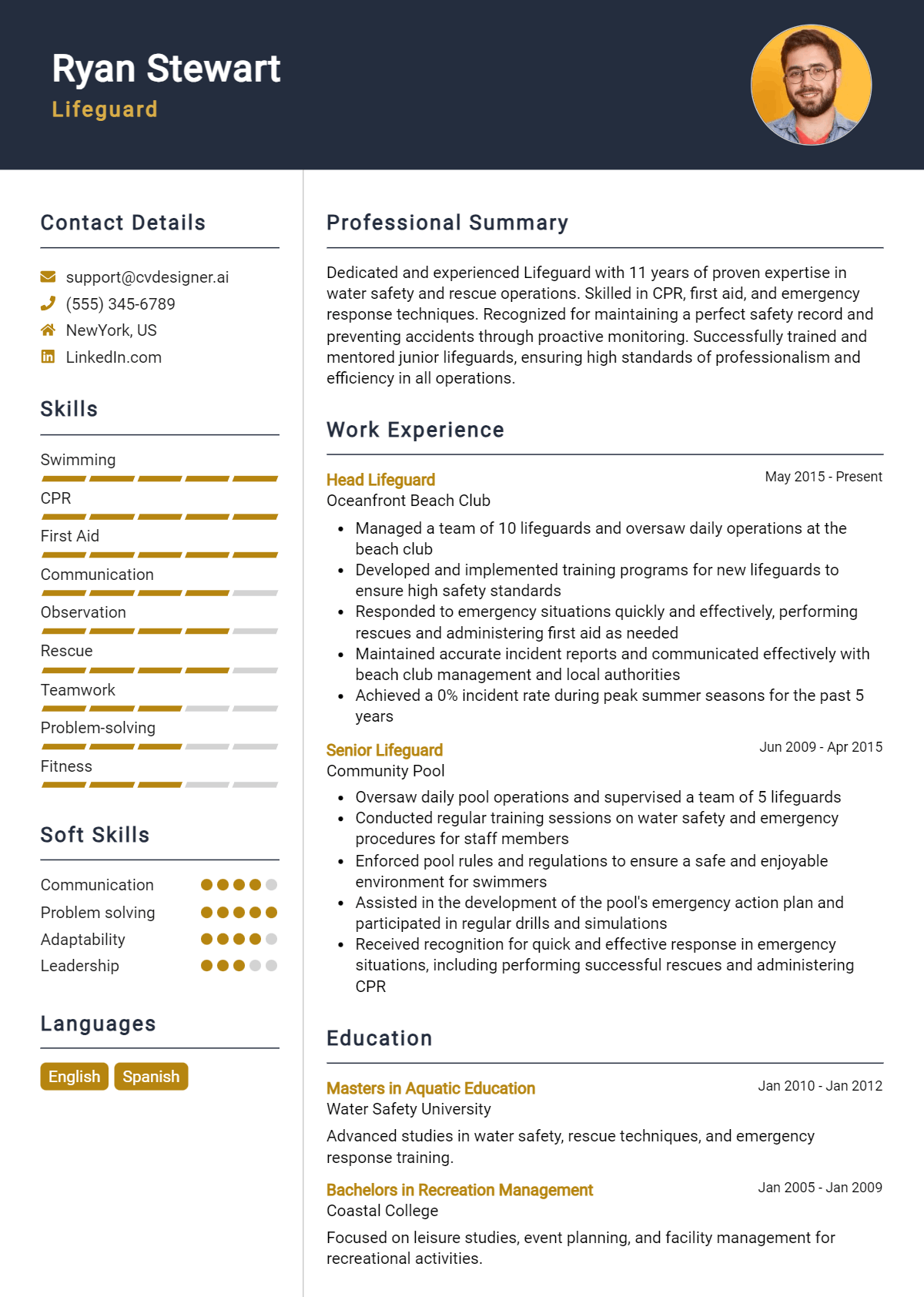 Lifeguard Resume Example for 2026: Best Writing Tips Preview