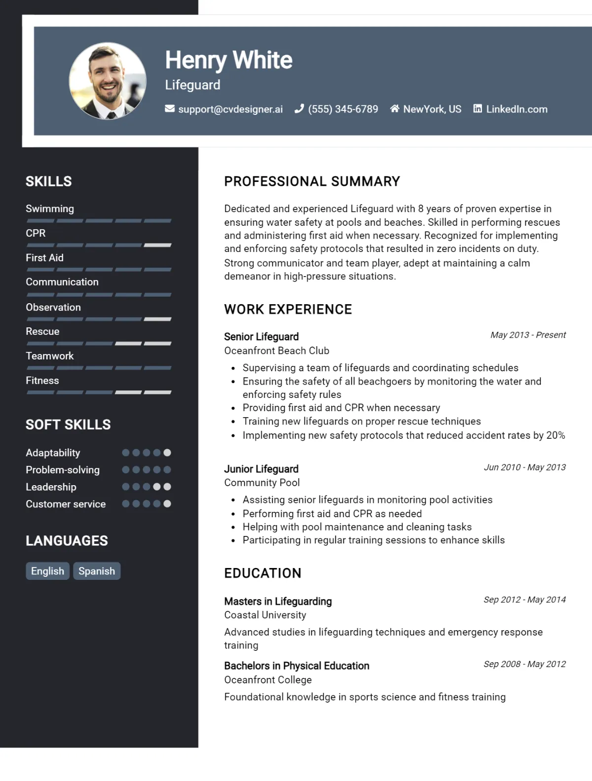 Lifeguard CV Example For 2026: Strategies & Templates Preview