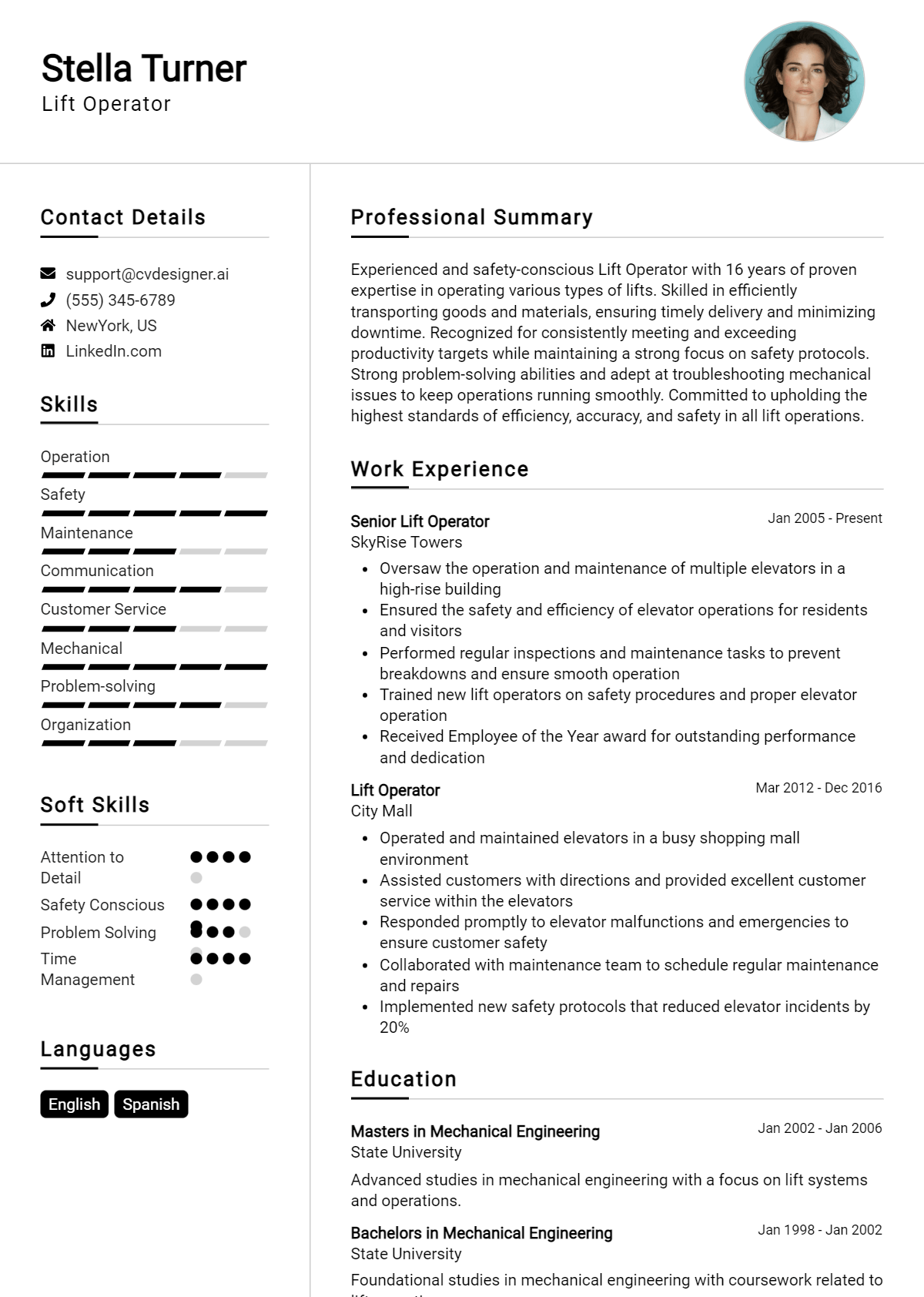 Lift Operator Resume Example for 2026: Tips & Templates Preview
