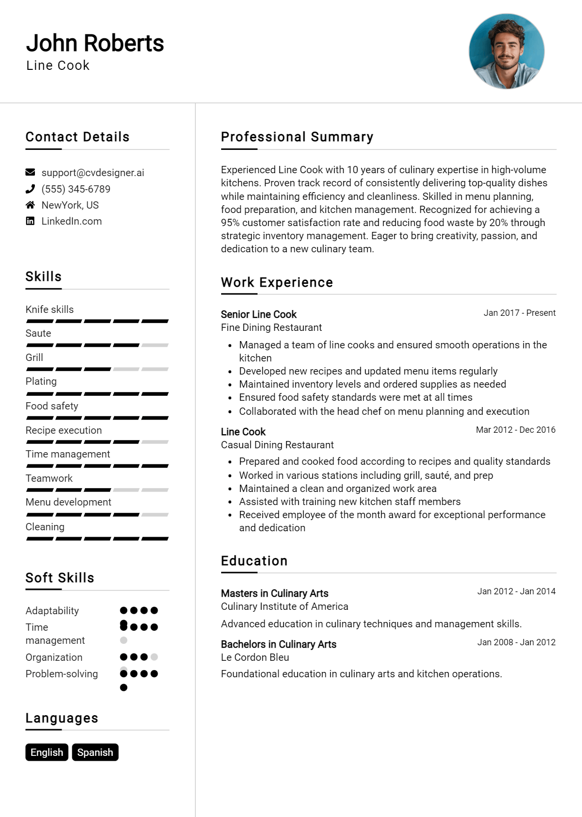 Line Cook Resume Example for 2026: How to Craft a Winning CV Preview
