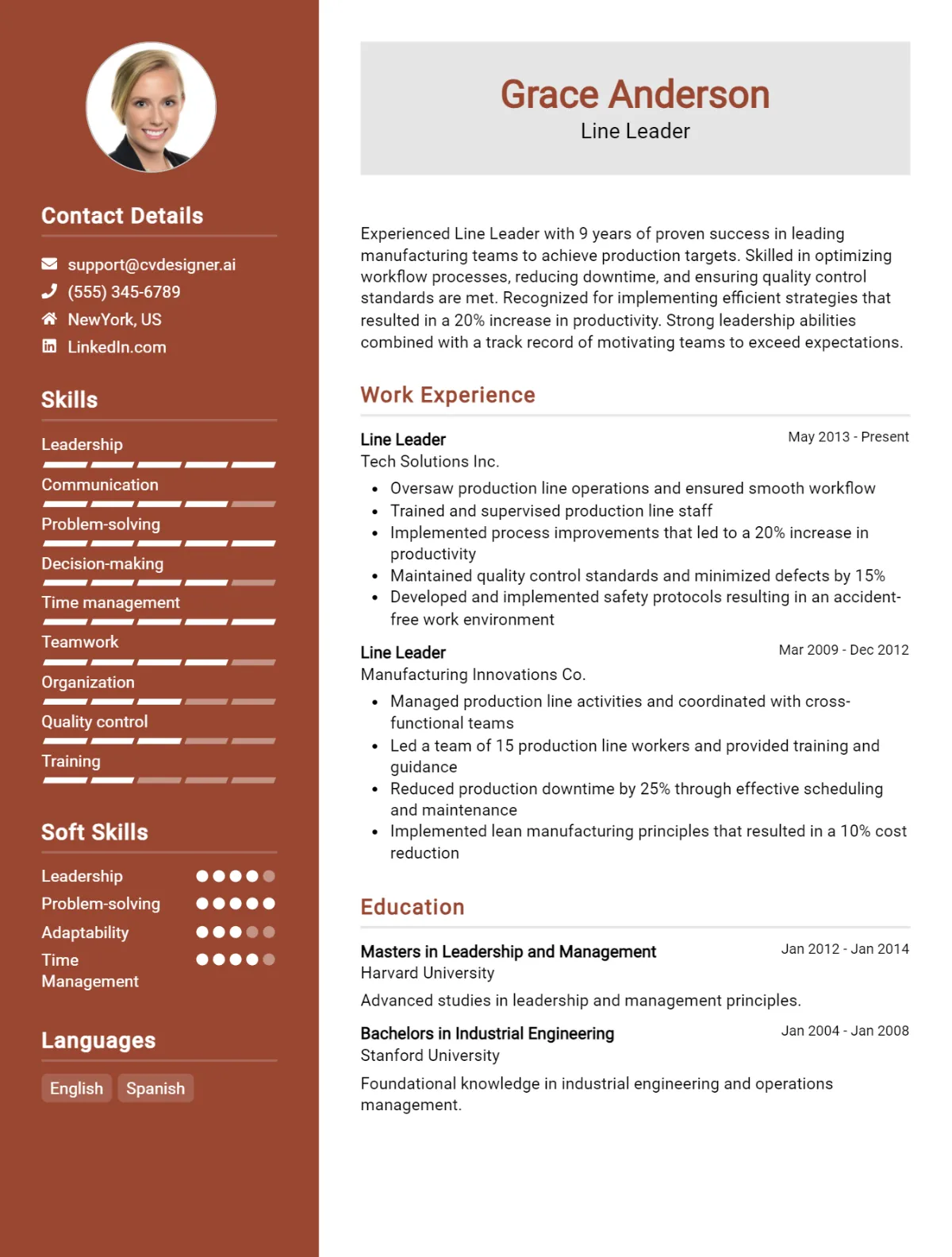 Line Leader CV Example For 2026: Best Tips & Templates Preview