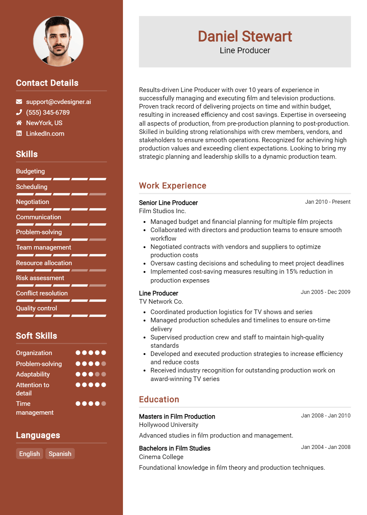 Line Producer Resume Example for 2026: Best Writing Guide Preview