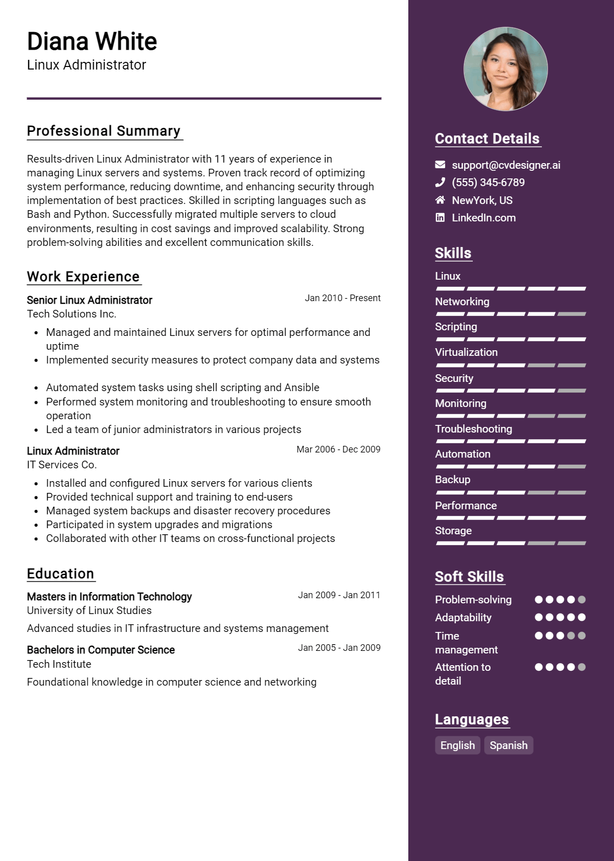 Linux Administrator Resume Example for 2026: Tips to Stand Out Preview