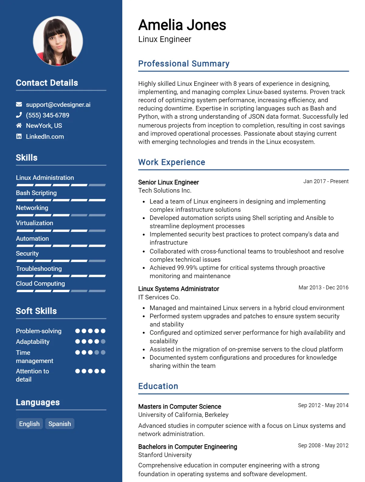 Linux Engineer CV Example For 2026: Best Tips & Templates Preview