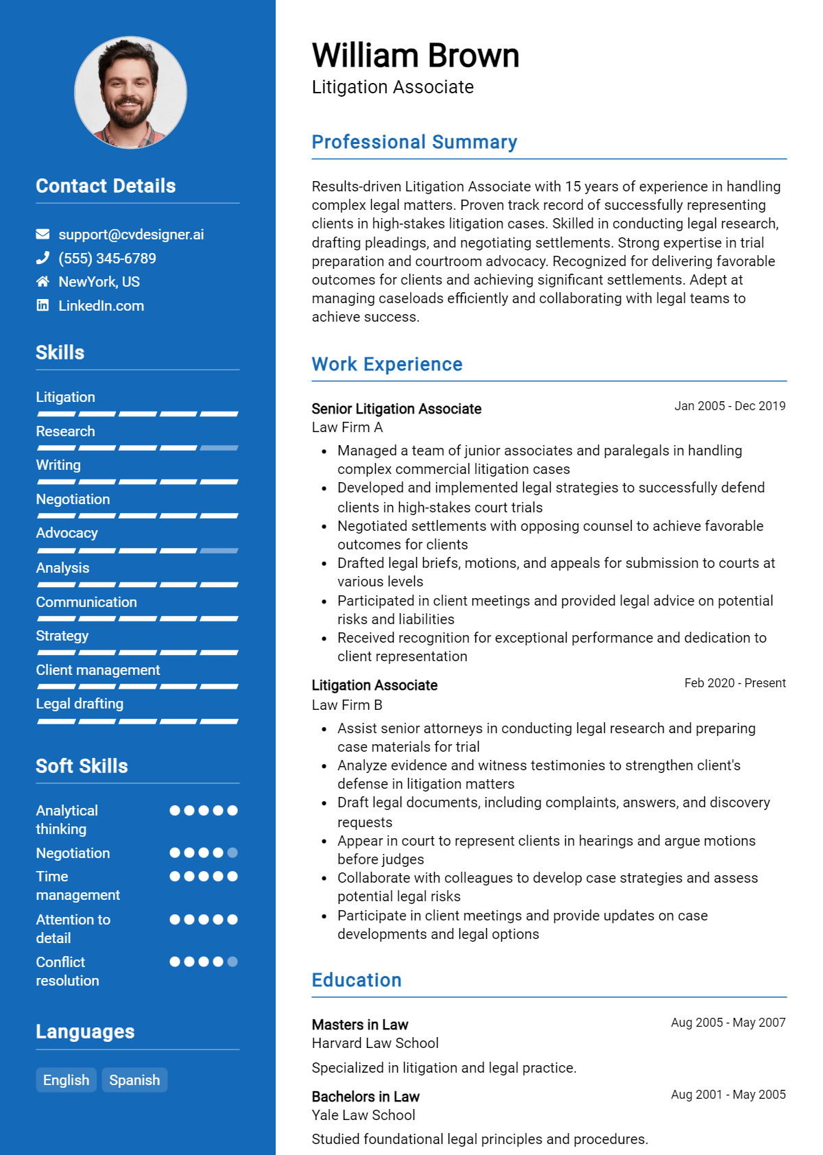 Litigation Associate Resume Example for 2026: How to Create a Professional CV Preview