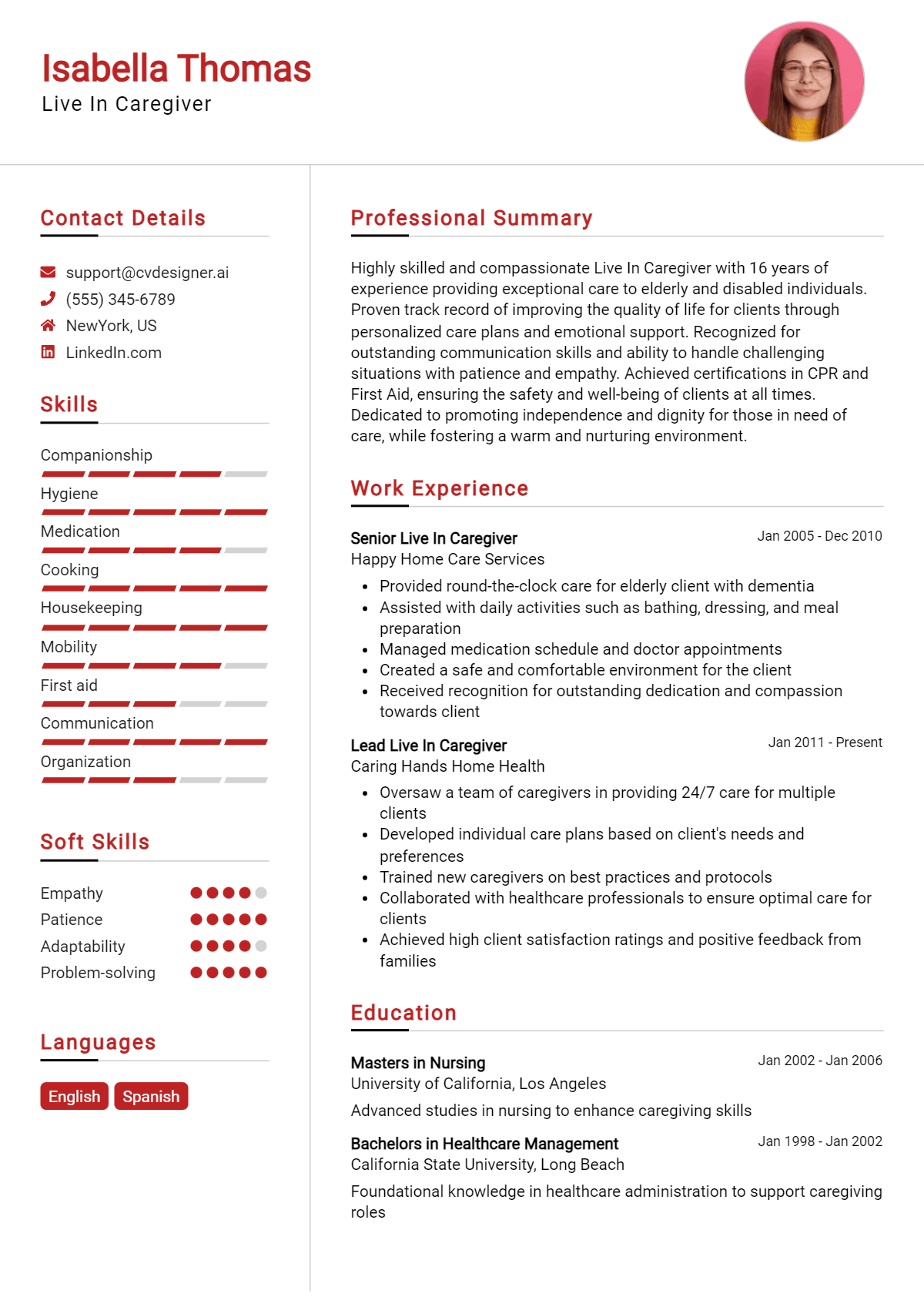 Live In Caregiver Resume Example for 2026: Effective Tips Preview