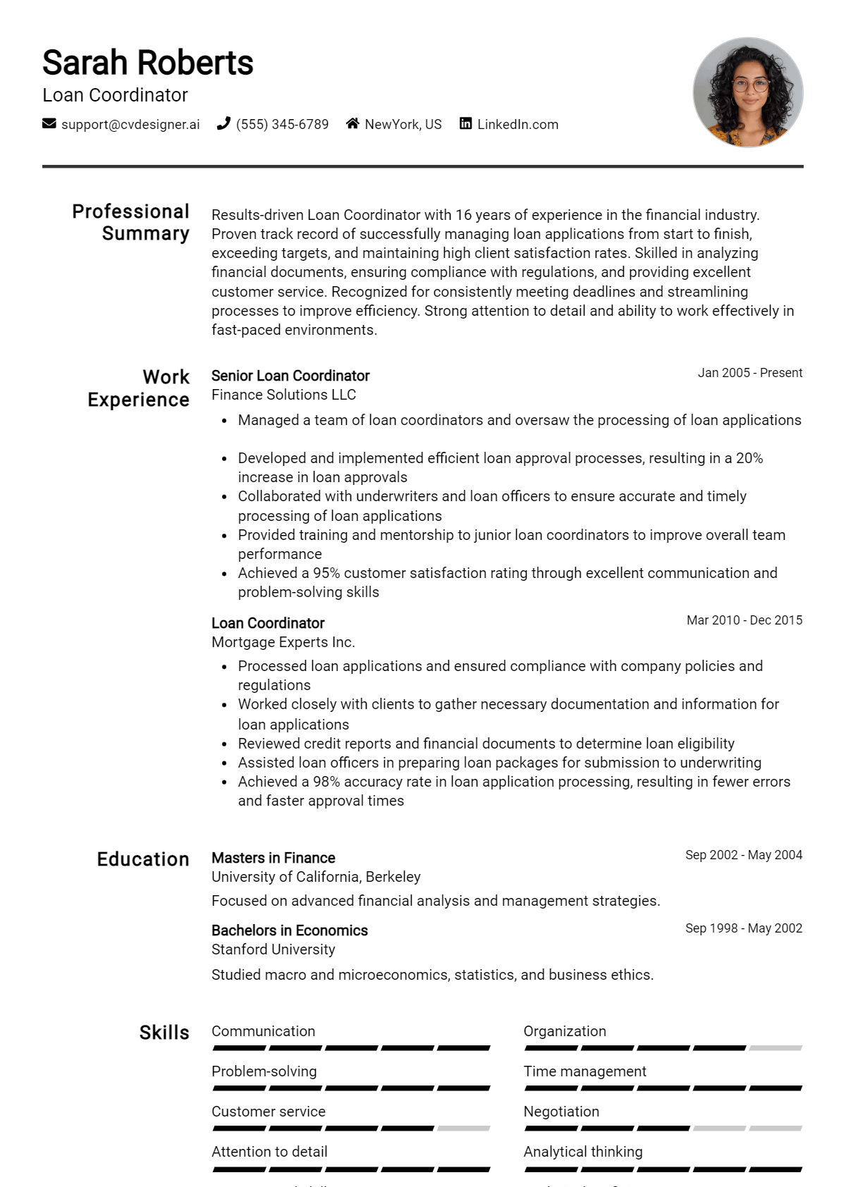 Loan Coordinator Resume Example for 2026: Best Writing Guide Preview