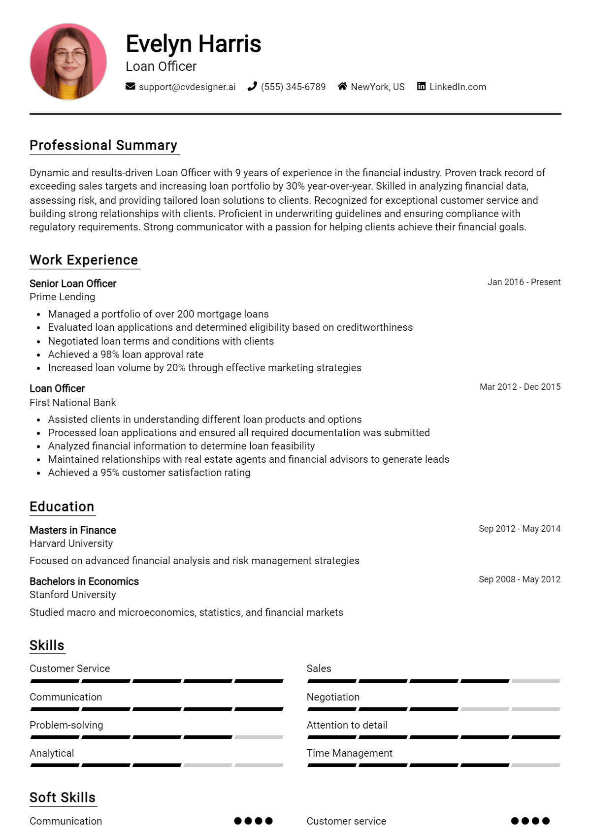 Loan Officer Resume Example for 2026: How to Craft a Winning CV Preview