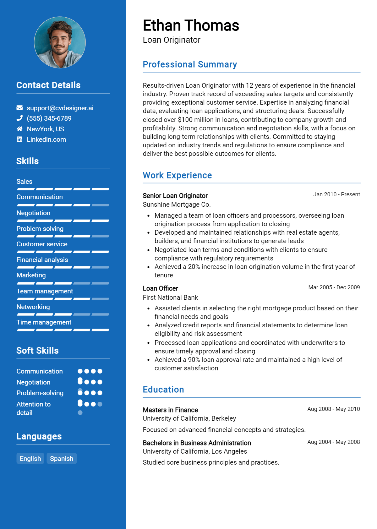 Loan Originator Resume Example for 2026: How to Create a Professional CV Preview