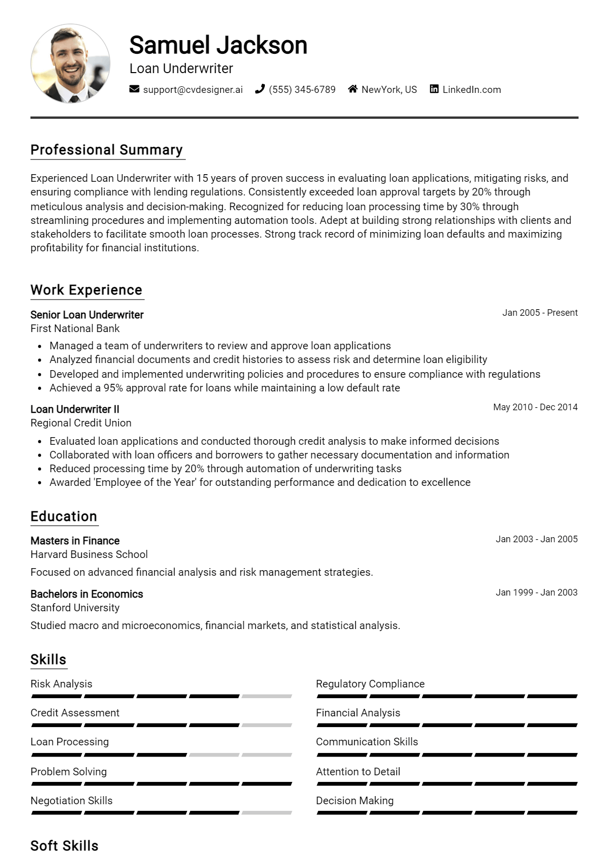 Loan Underwriter Resume Example for 2026: Free Downloadable Templates Preview
