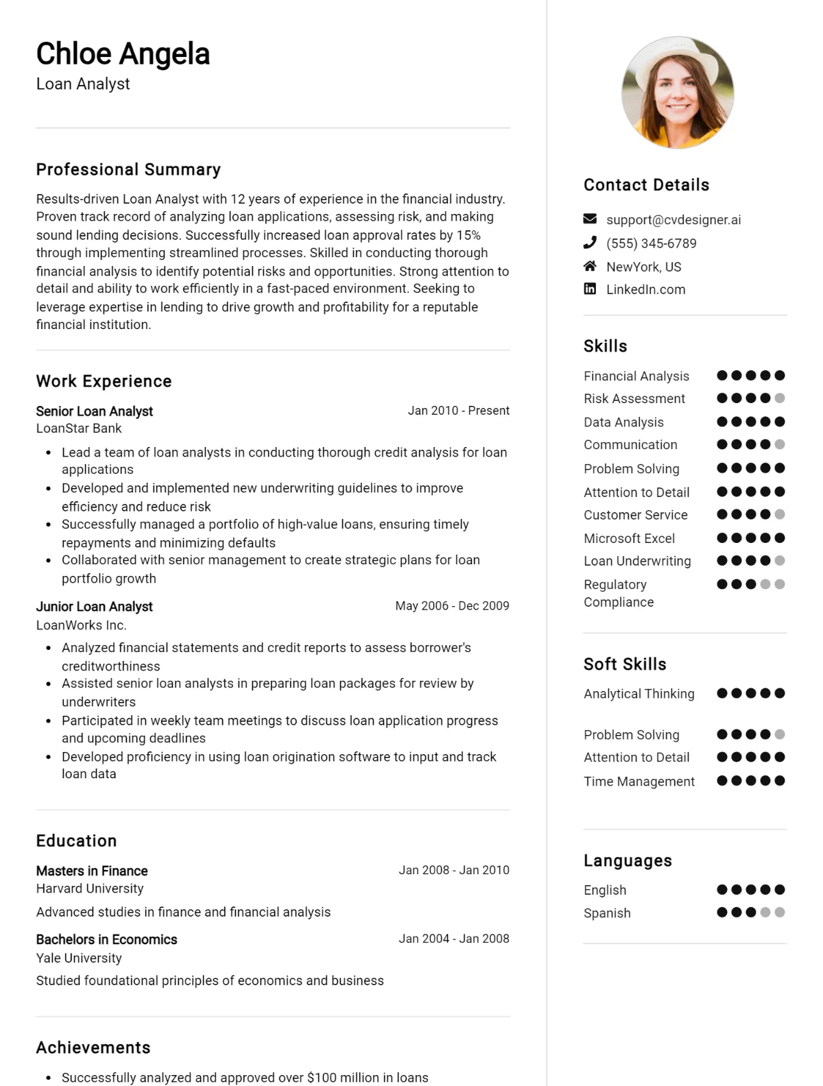 Loan Analyst CV Example For 2026: Top Tips & Samples Preview