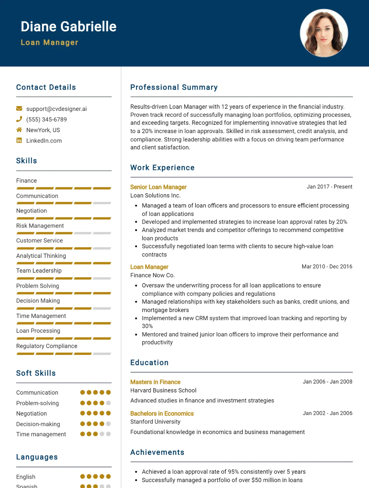 20 Loan Manager CV Examples And Templates For 2026 Preview