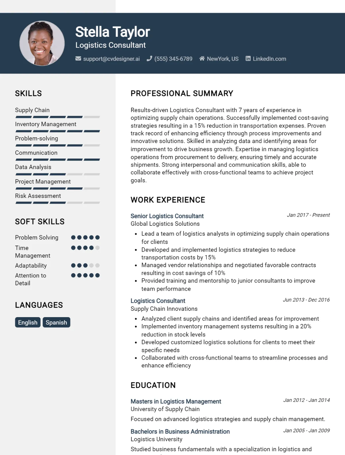 Logistics Consultant CV Example For 2026: How to Create a Professional CV Preview