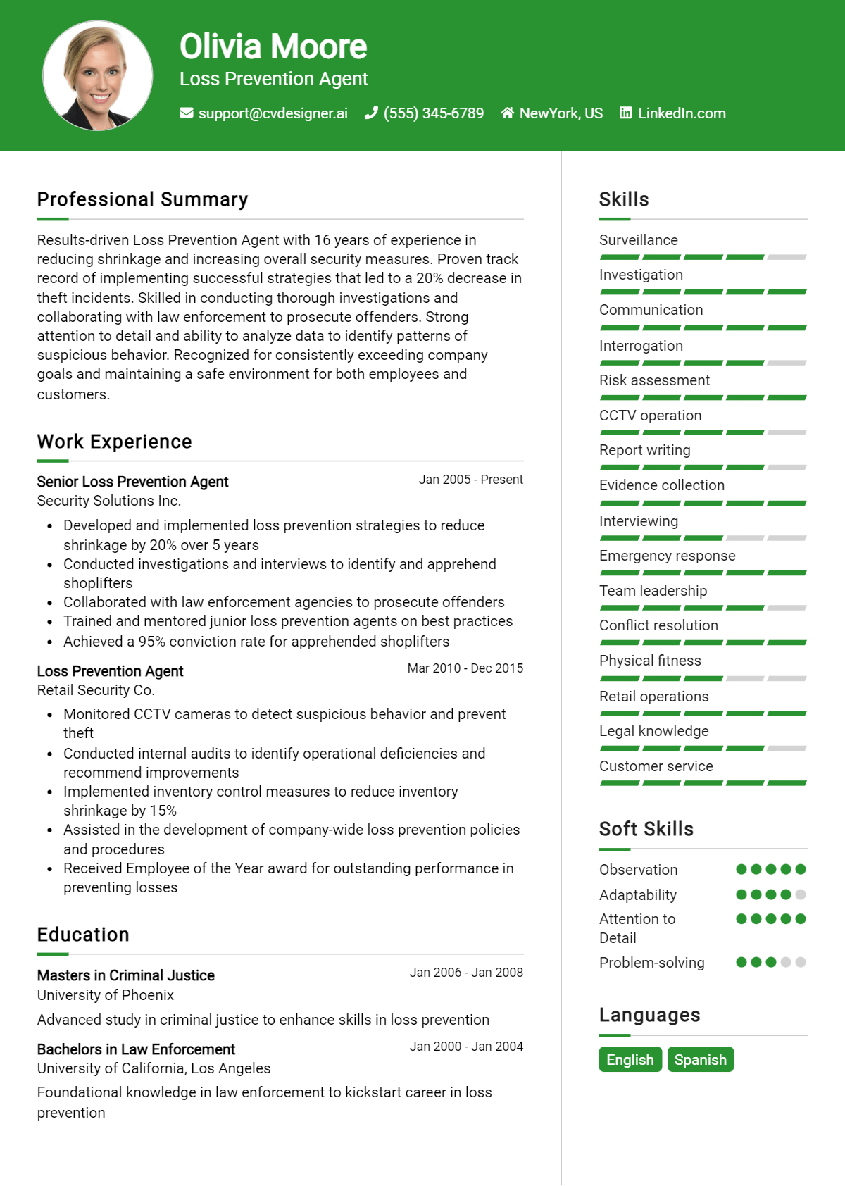 Loss Prevention Agent Resume Example for 2026: Tips to Stand Out Preview