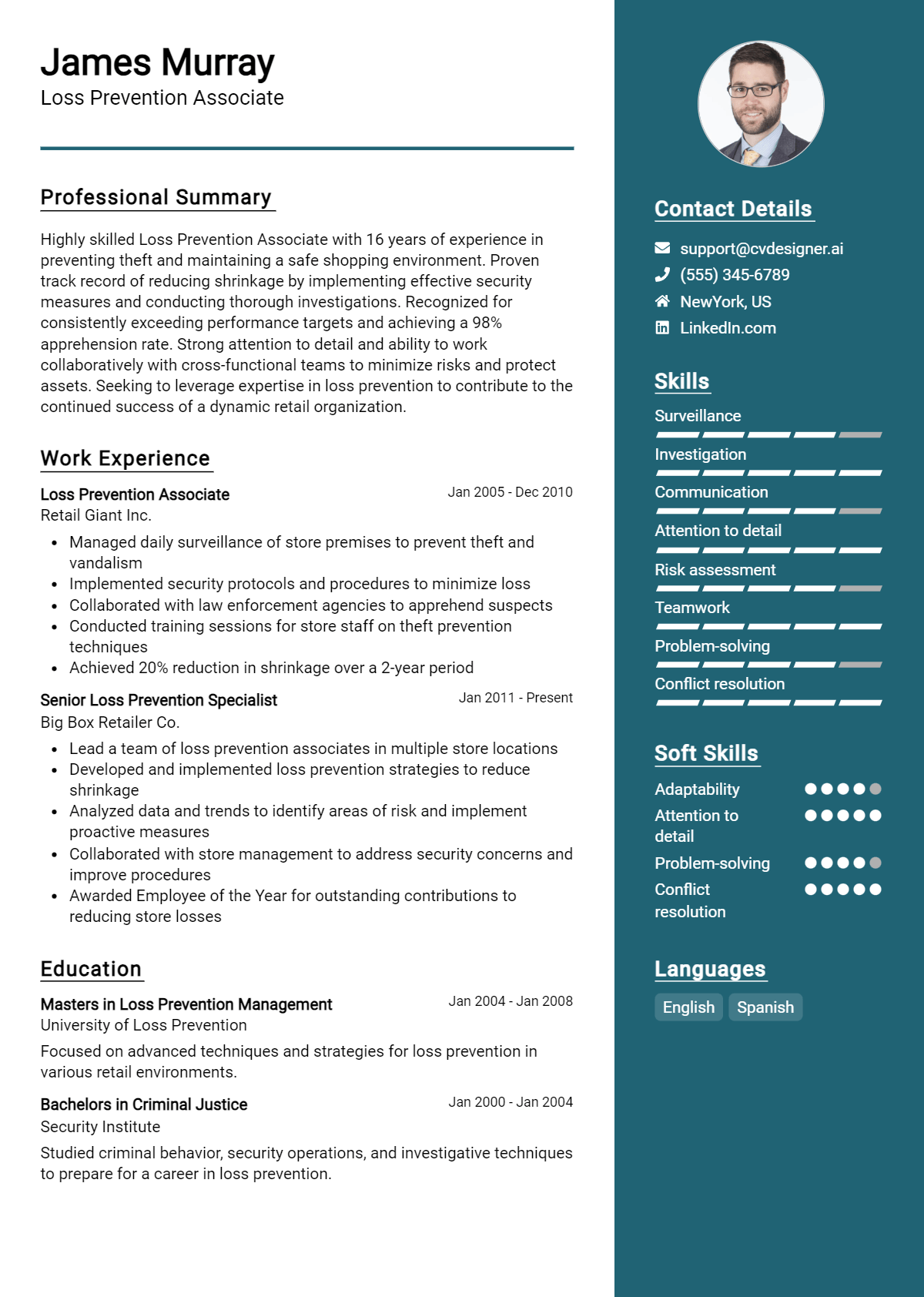 Loss Prevention Associate Resume Example for 2026: Writing Guide Preview