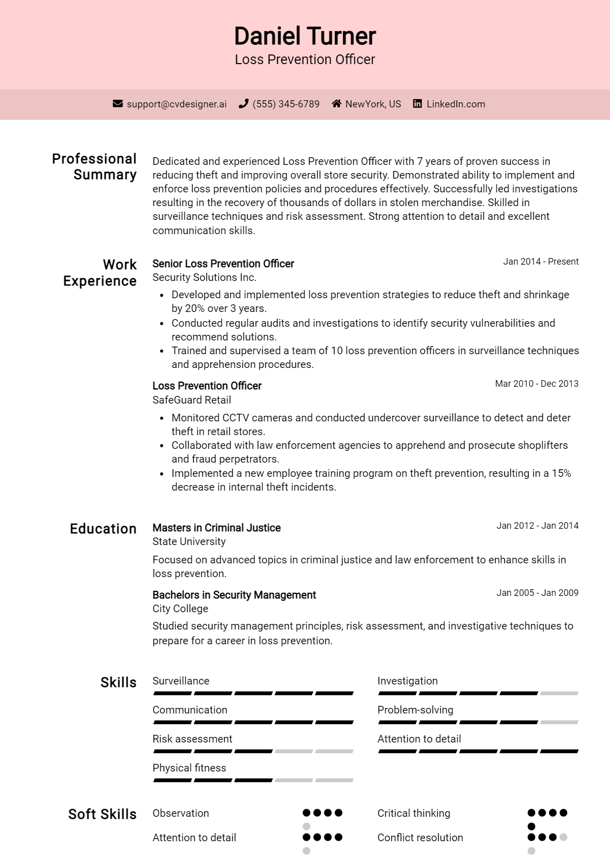 Loss Prevention Officer Resume Example for 2026: Ultimate Guide Preview