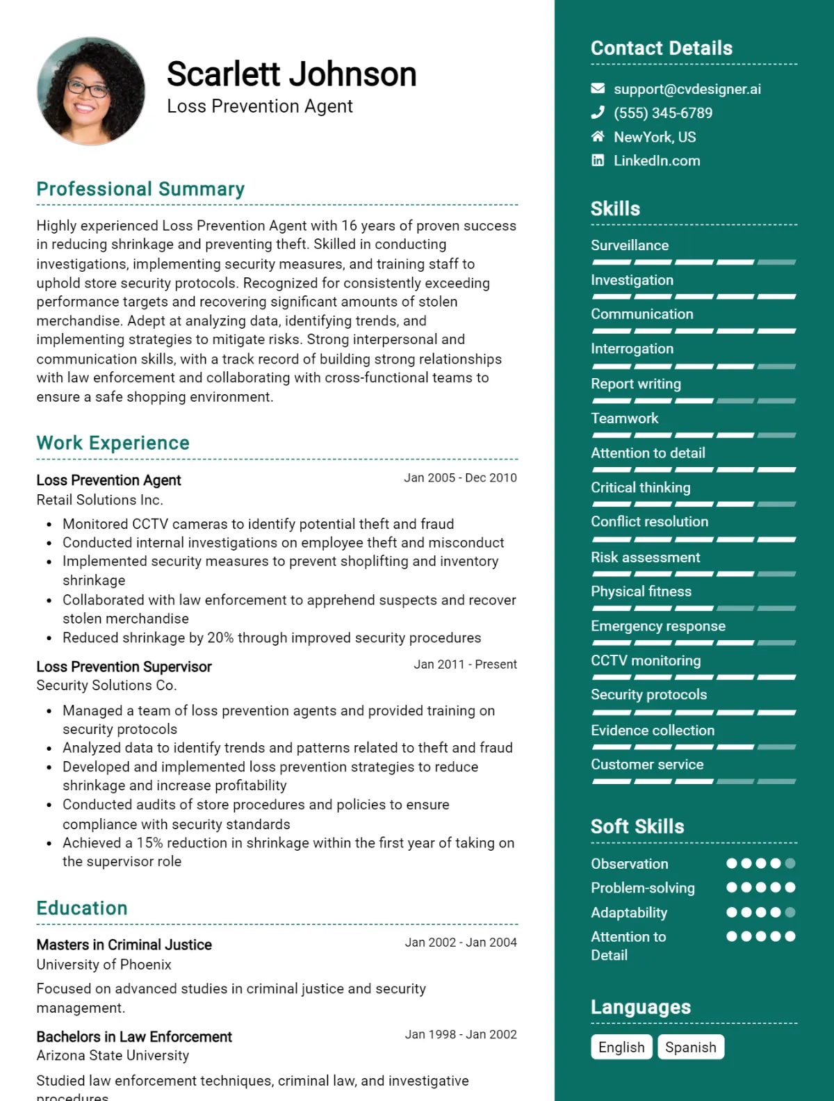 Loss Prevention Agent CV Example For 2026: Effective CV Writing Tips Preview