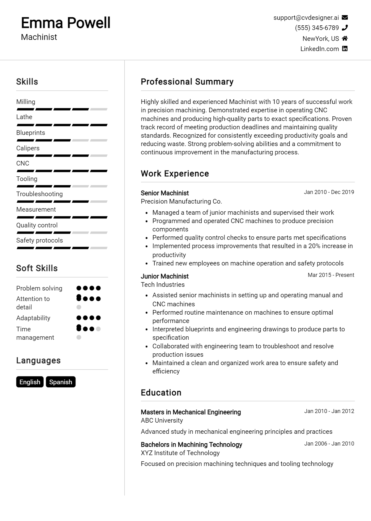 Machinist Resume Example for 2026: Proven Tips & Templates Preview