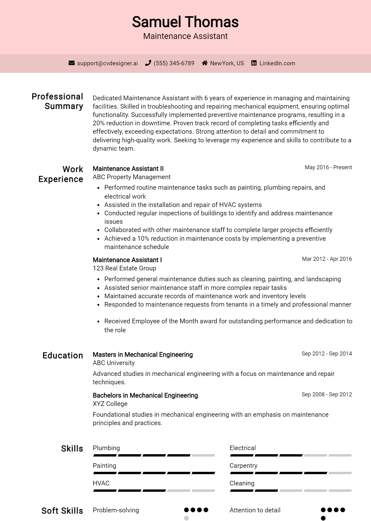 Maintenance Assistant Resume Example for 2026: Proven Tips & Templates Preview
