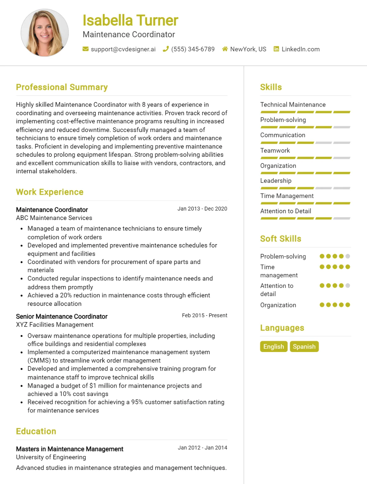 14 Maintenance Coordinator CV Examples For 2026: Best Formatting Tips Preview