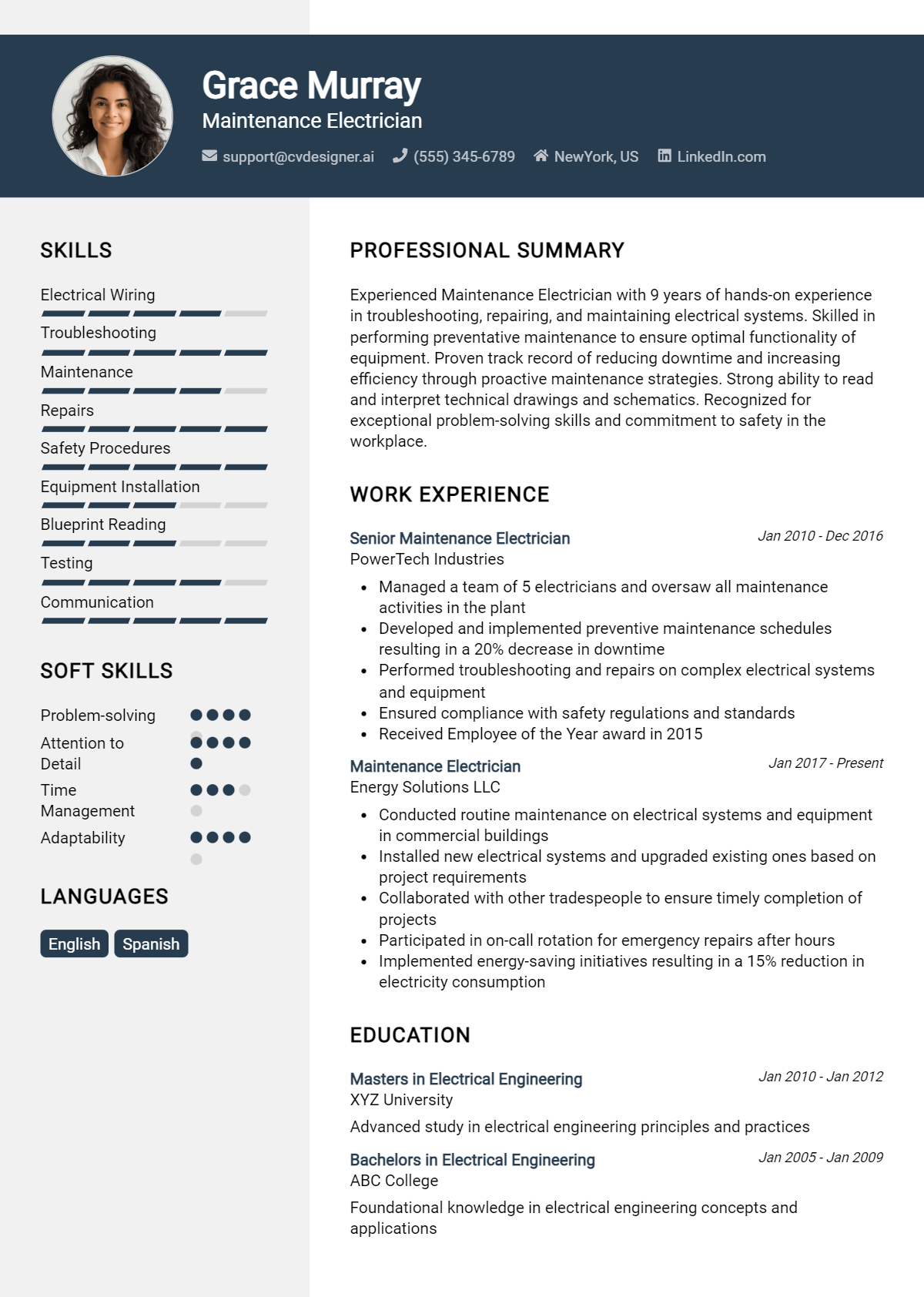 14 Maintenance Electrician Resume Examples for 2026: Best Formatting Tips Preview