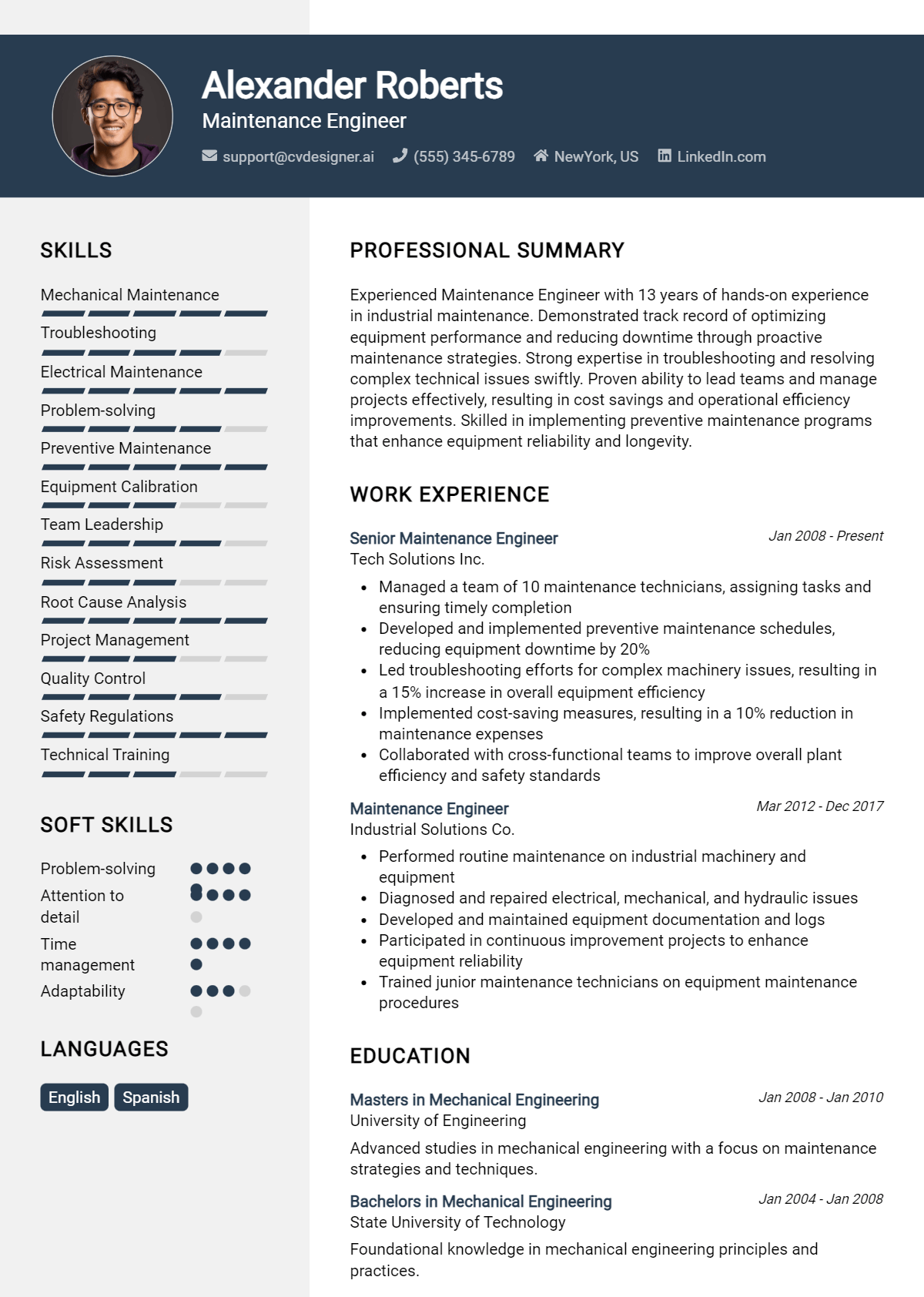 14 Maintenance Engineer Resume Examples for 2026: Strategies & Templates Preview