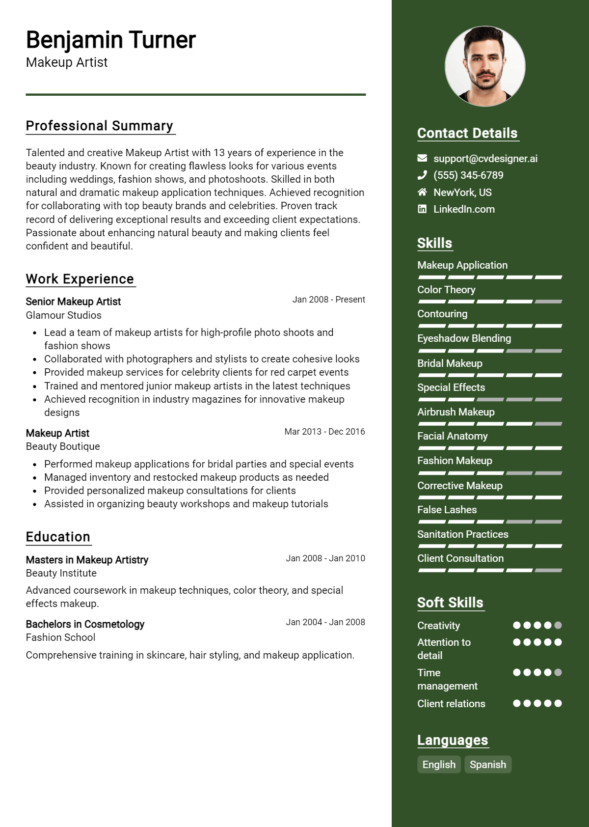Makeup Artist Resume Example for 2026: Best Writing Tips Preview