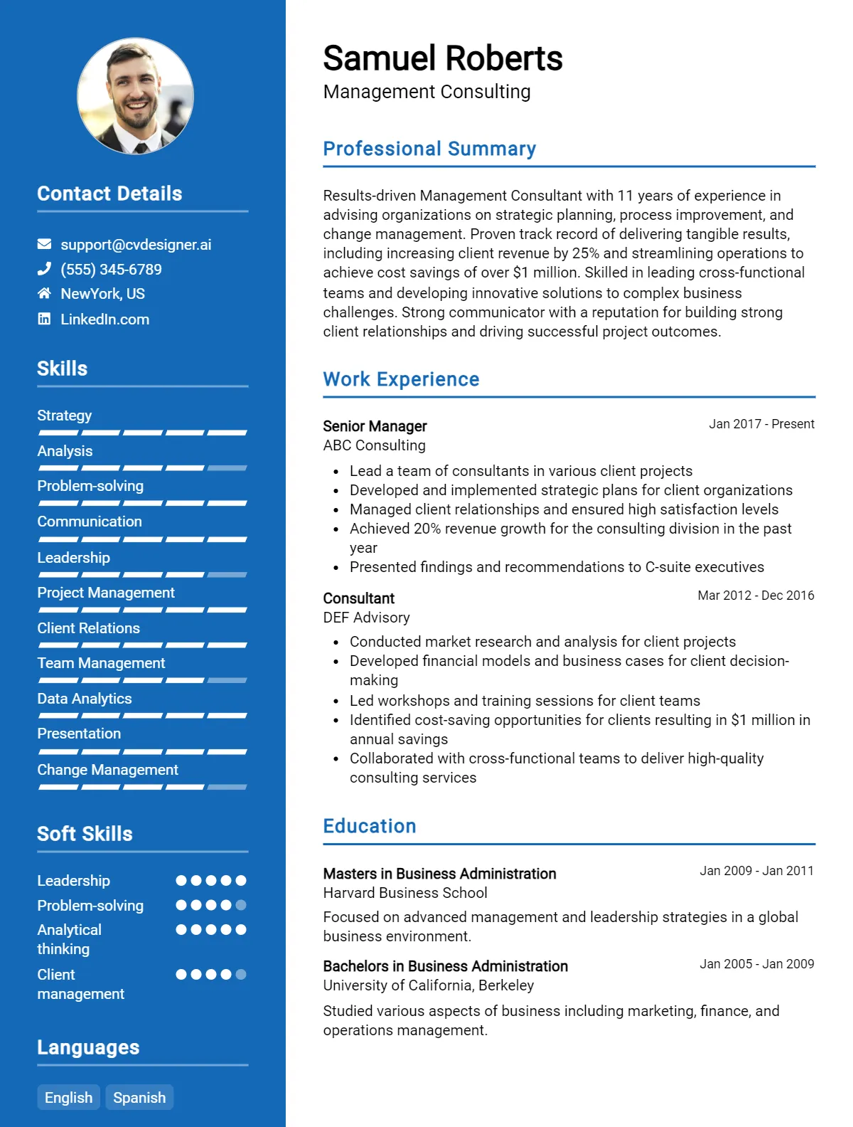 Management Consulting CV Example For 2026: Strategies & Templates Preview