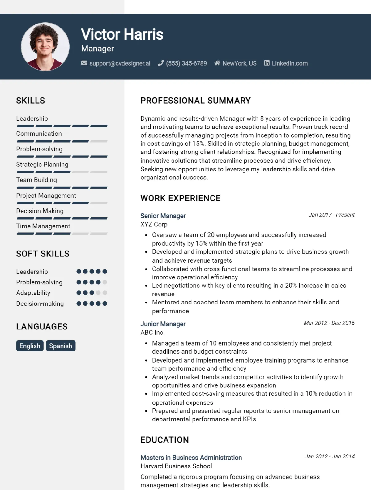 Manager CV Example For 2026: How to Craft a Winning CV Preview
