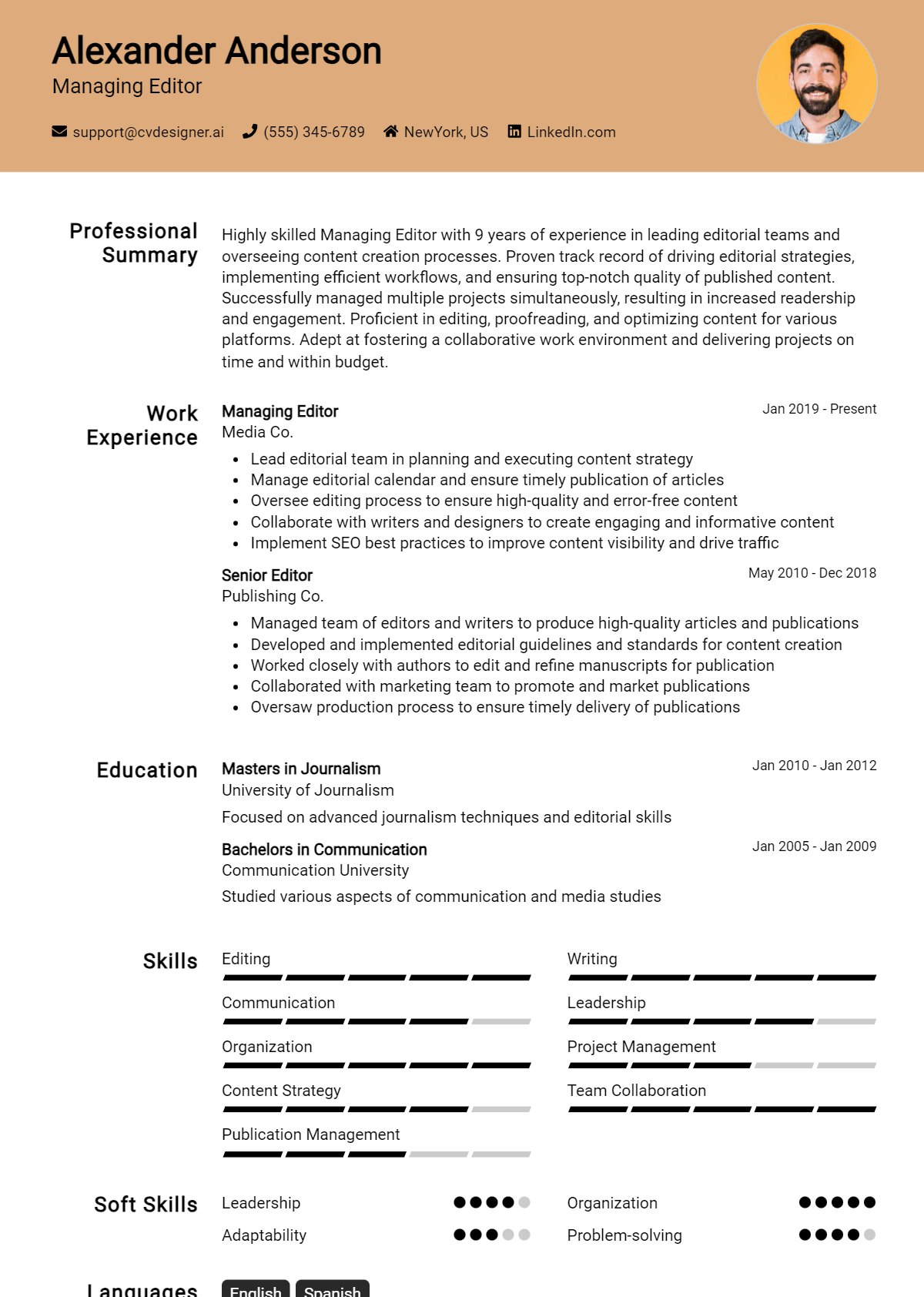 Managing Editor Resume Example for 2026: Best Writing Tips Preview
