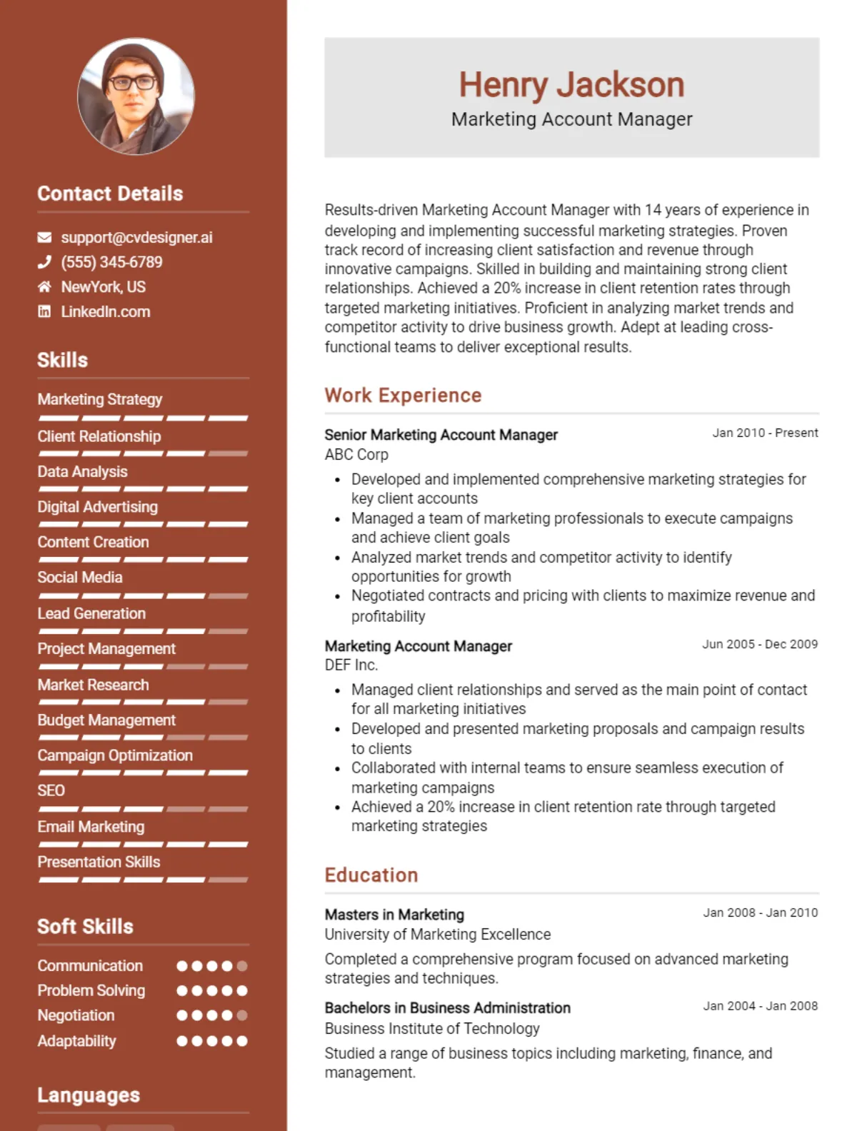12 Marketing Account Manager CV Examples For 2026: Strategies & Templates Preview