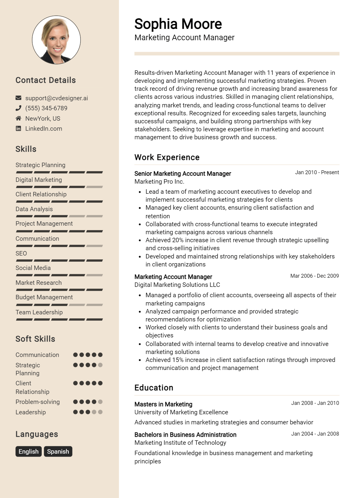 9 Marketing Account Manager Resume Examples for 2026: Best Writing Tips Preview