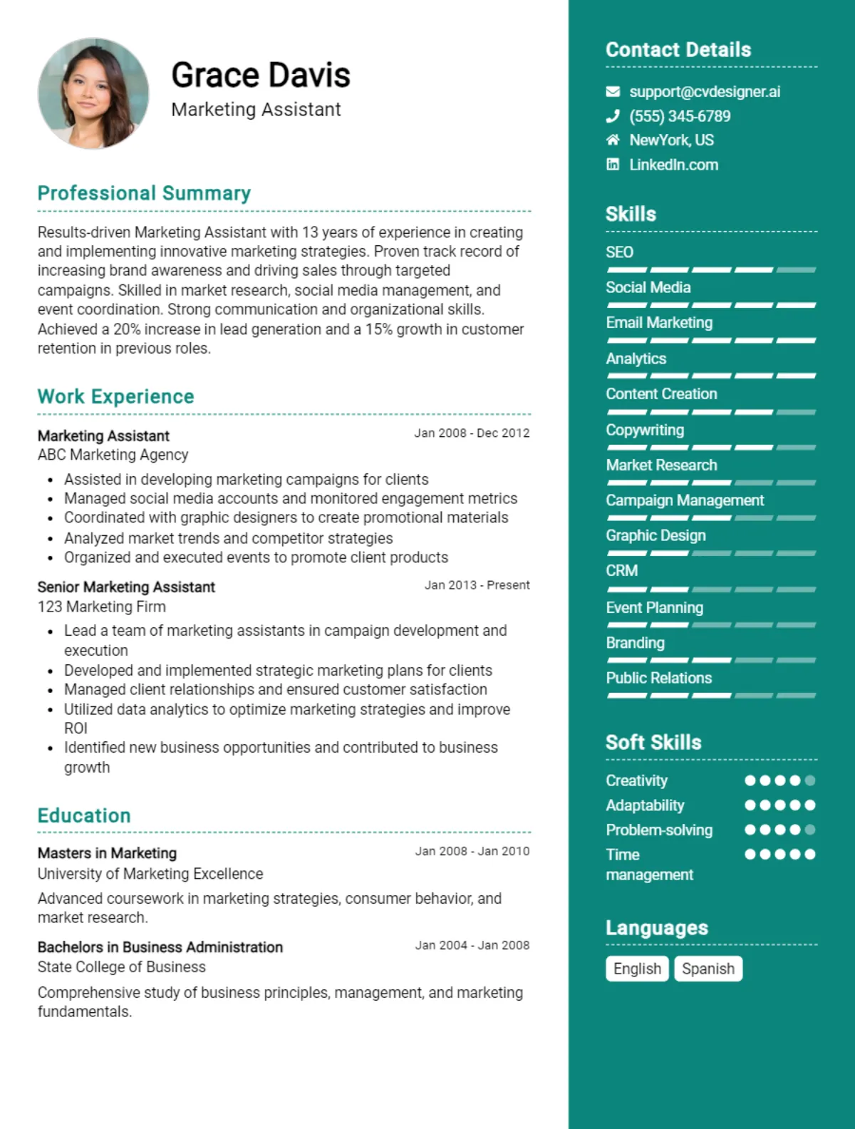 Marketing Assistant CV Example For 2026: Strategies & Templates Preview