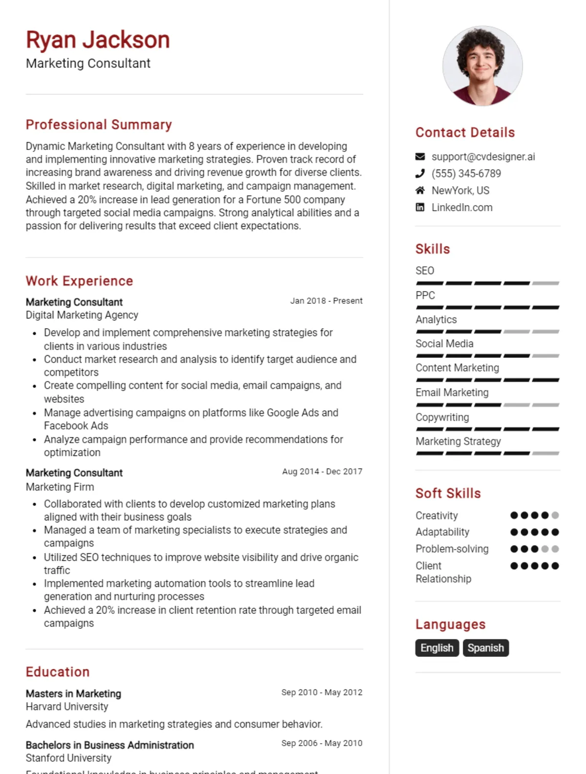 Marketing Consultant CV Example For 2026: Best Tips & Templates Preview