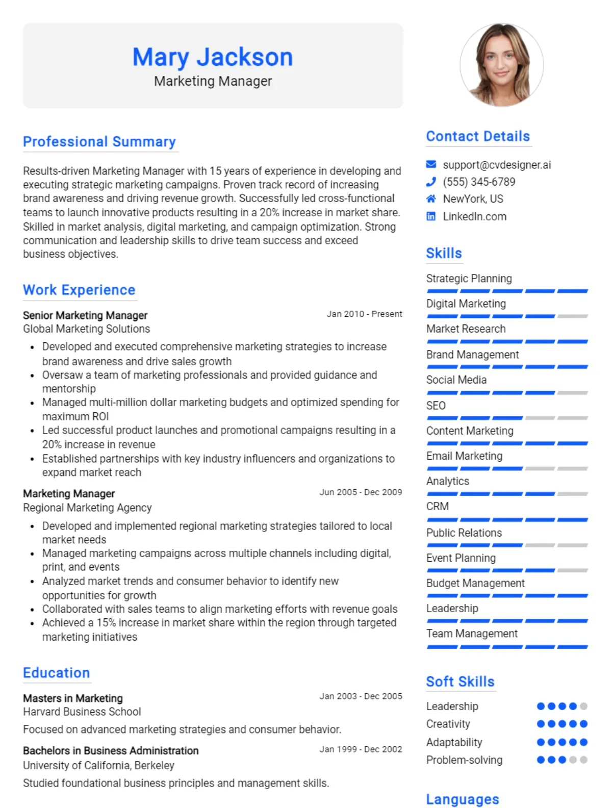 Marketing manager CV Example For 2026: Strategies & Templates Preview