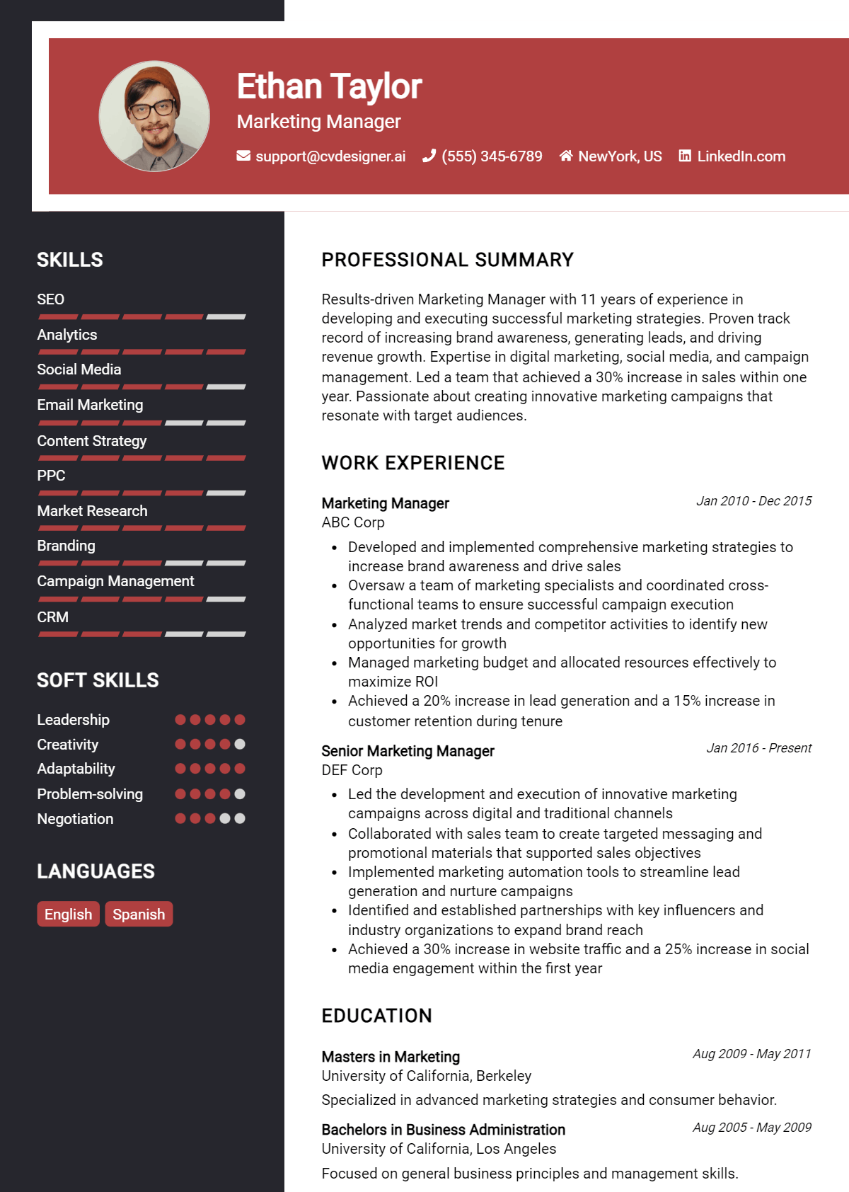 9 Marketing manager Resume Examples for 2026: Expert Tips Preview