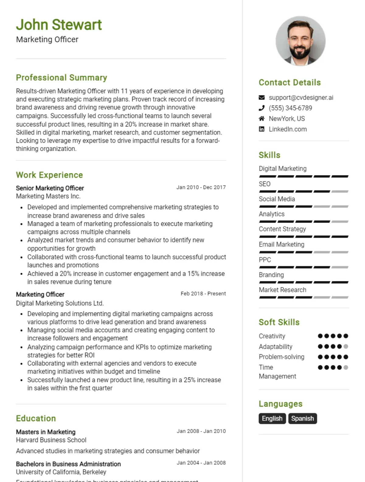 25 Marketing Officer CV Examples And Templates For 2026 Preview