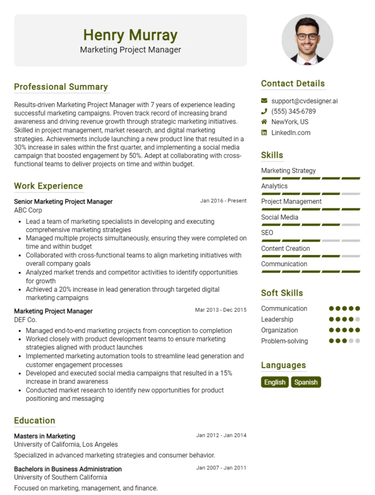 Marketing Project Manager CV Example For 2026: How to Create a Professional CV Preview
