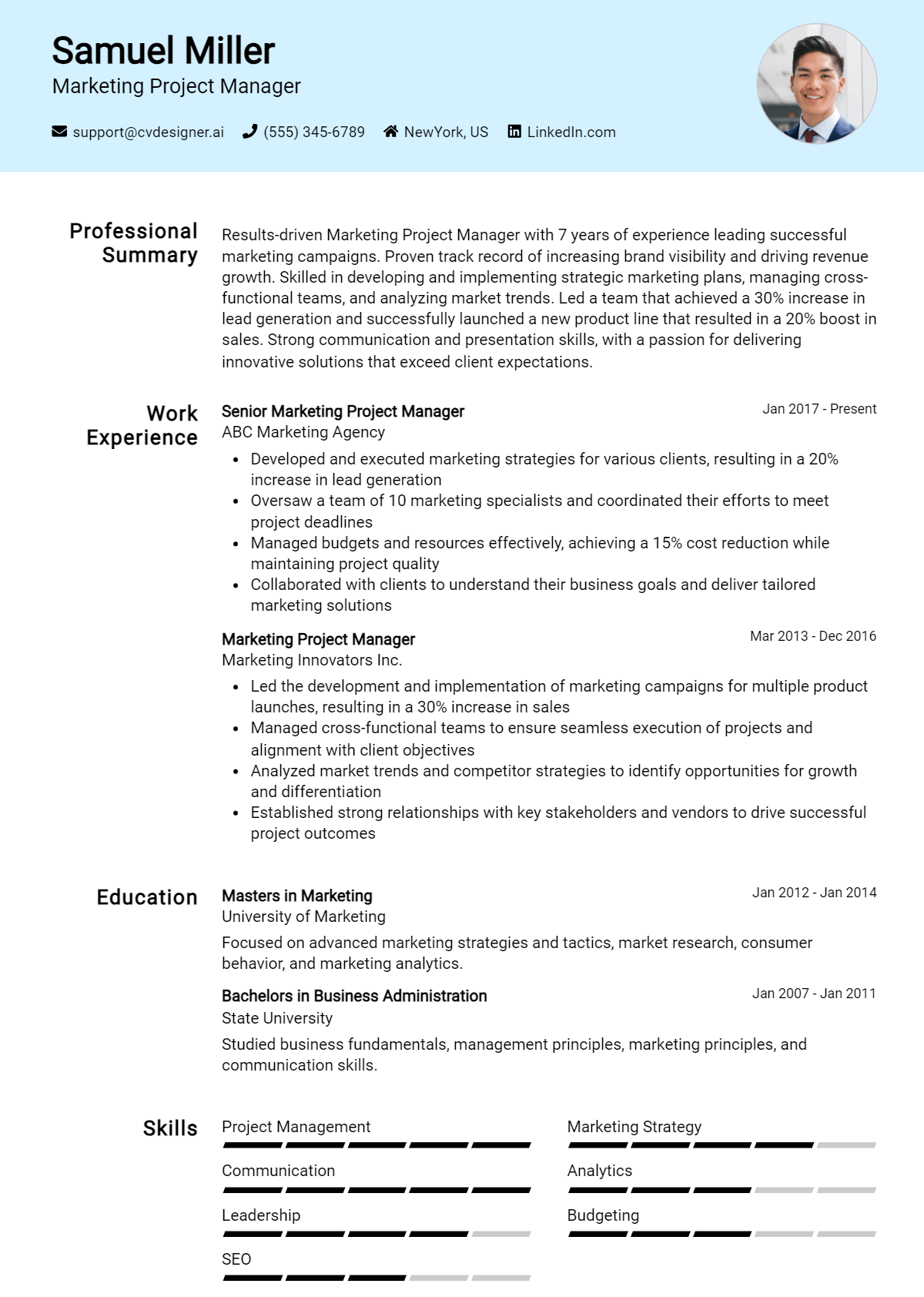 9 Marketing Project Manager Resume Examples for 2026: Best Writing Guide Preview