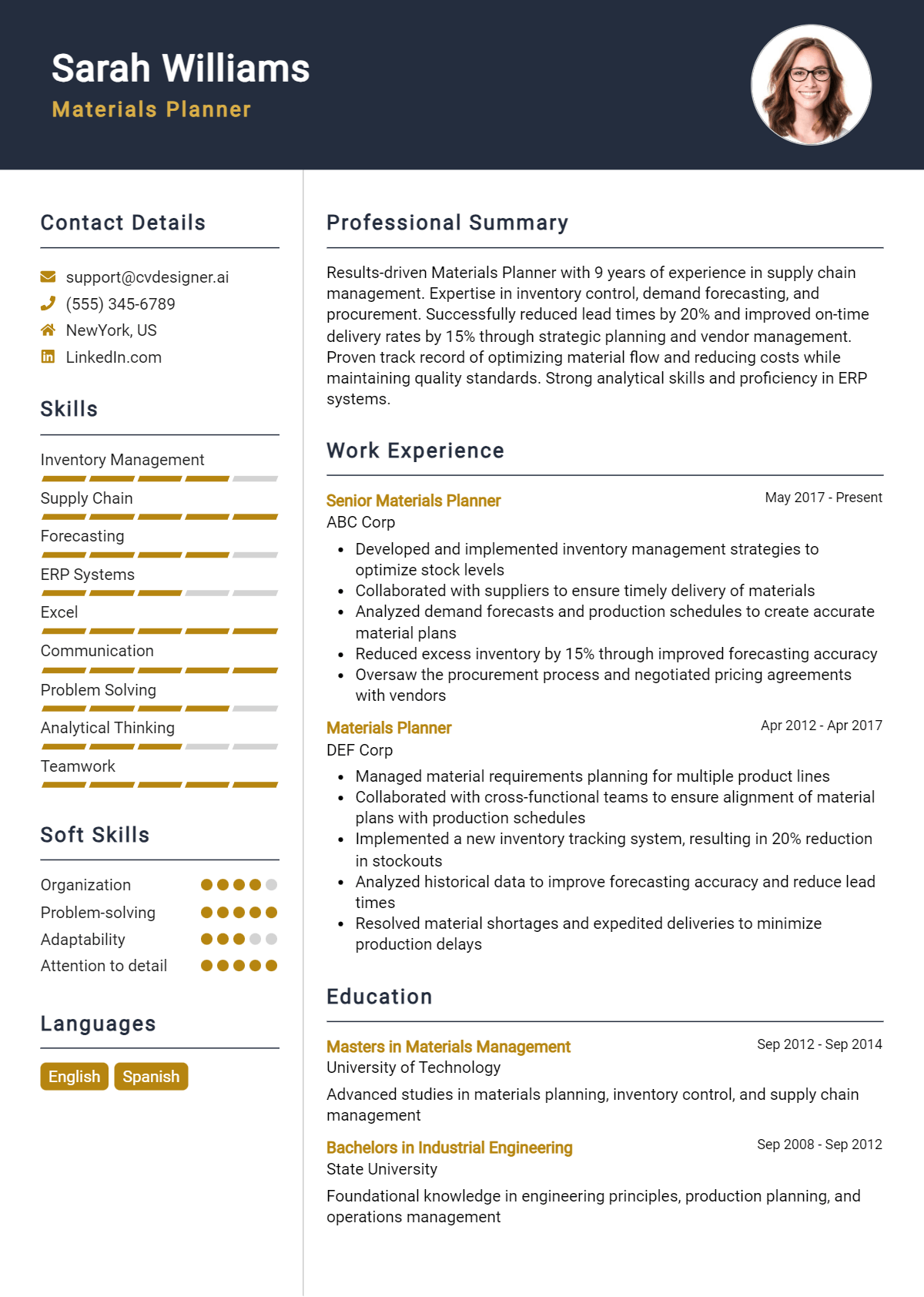 5 Materials Planner Resume Examples for 2026: Top CV Skills Preview