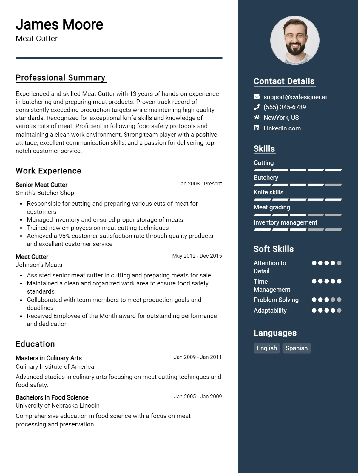 Meat Cutter CV Example For 2026: Best Formatting Tips Preview