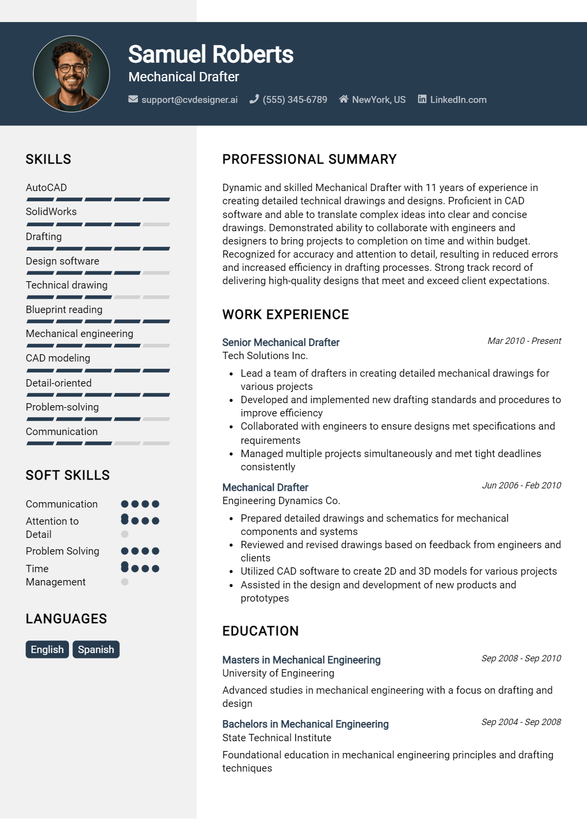Mechanical Drafter Resume Example for 2026: Best Tips & Templates Preview