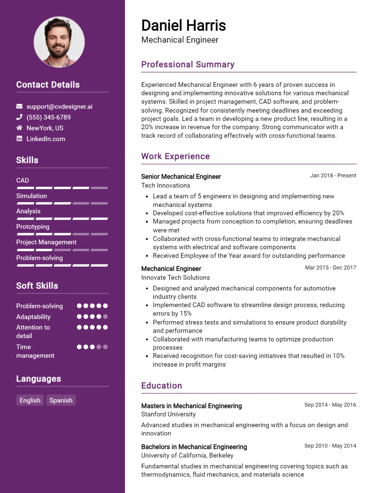 15 Mechanical Engineer CV Examples And Templates For 2026 Preview