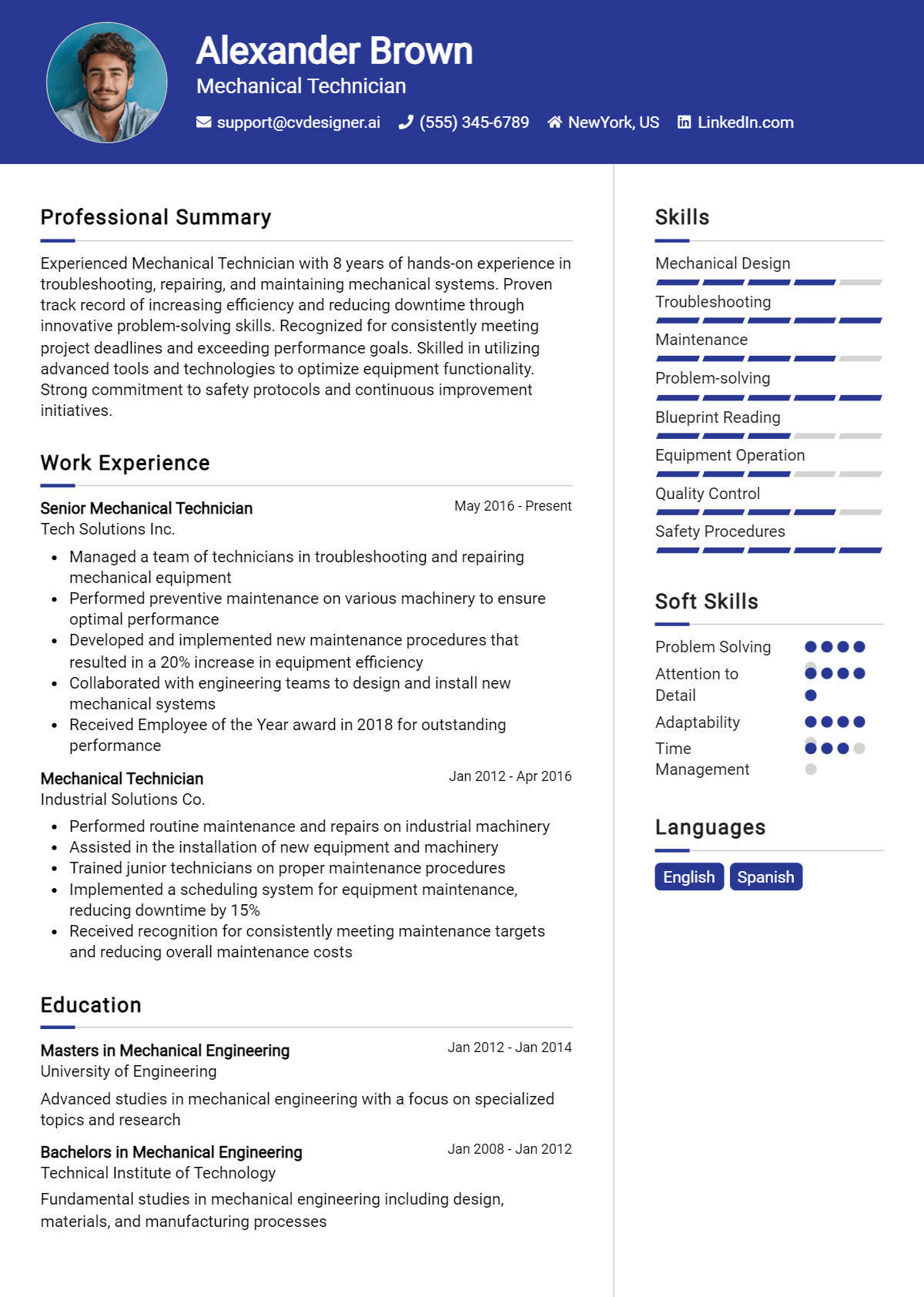 12 Mechanical Technician Resume Examples And Templates for 2026 Preview