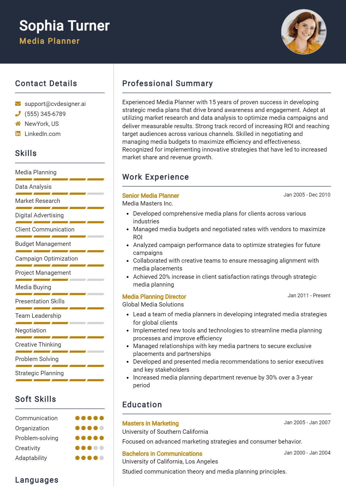Media Planner Resume Example for 2026: Tips to Stand Out Preview
