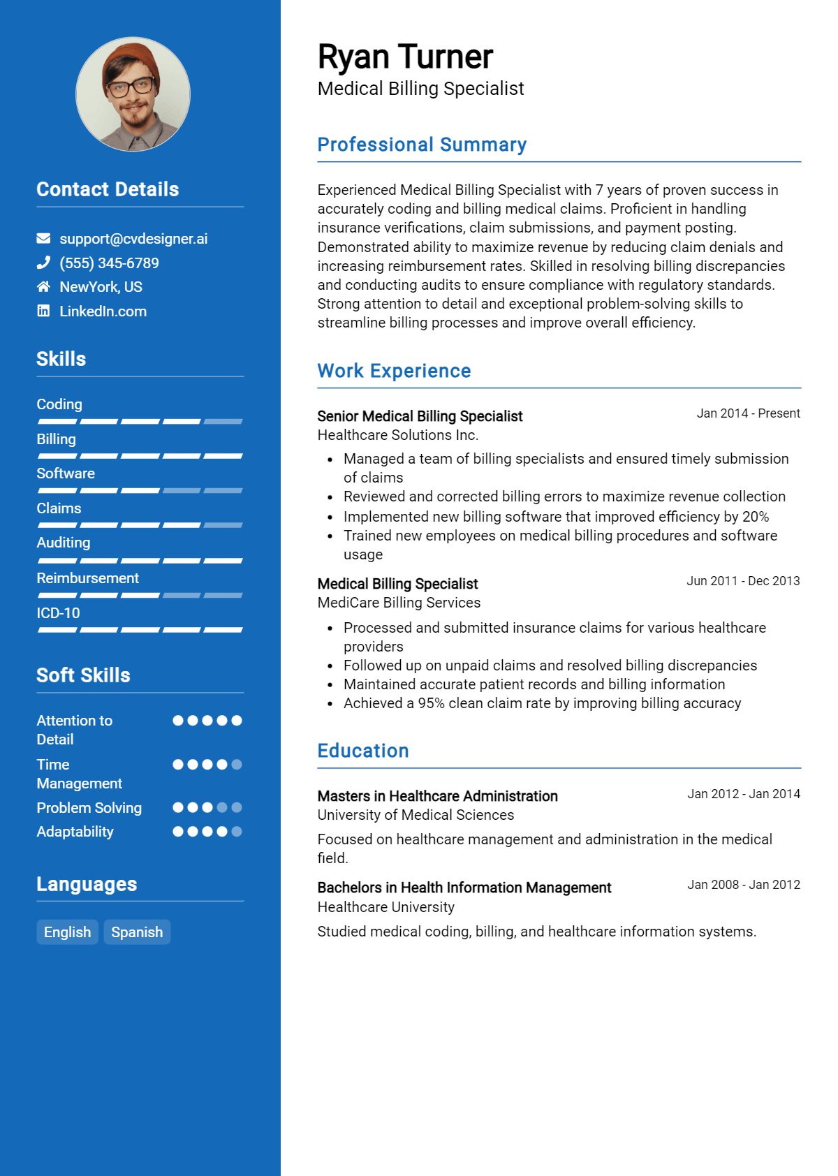 32 Medical Billing Specialist Resume Examples for 2026: Examples & Free Templates Preview